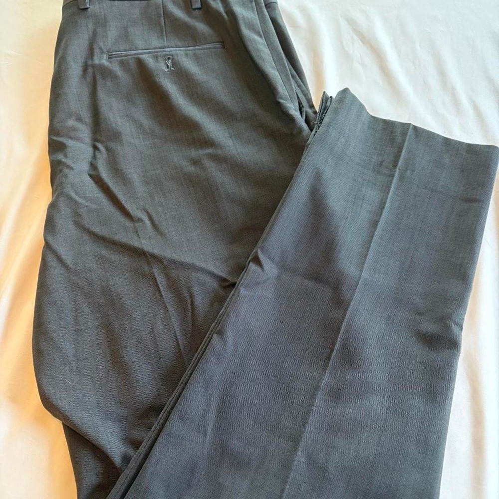 Dunhill gray suit pants with subtle pinstripe 38x30